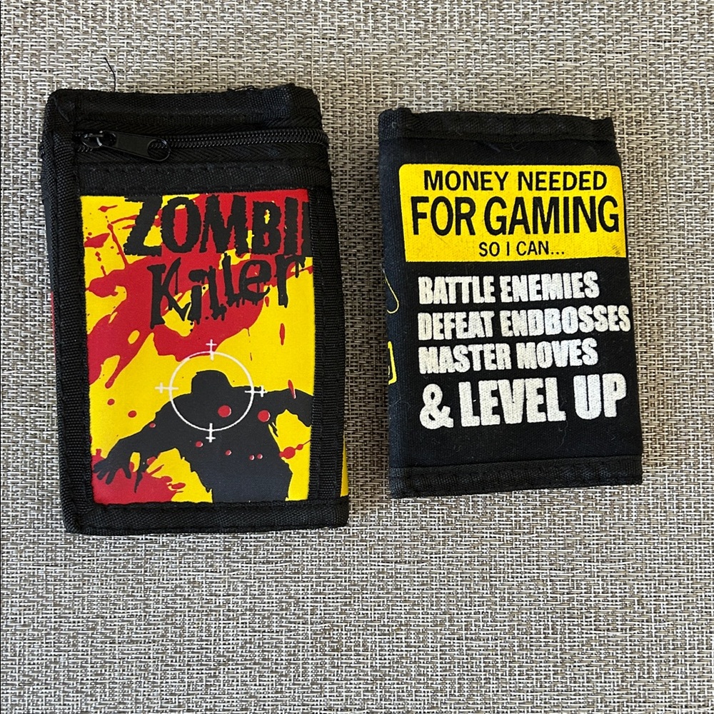 Zombie Killer Wallet and Gaming Wallet - Black and Yellow